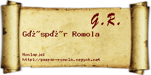 Gáspár Romola névjegykártya
